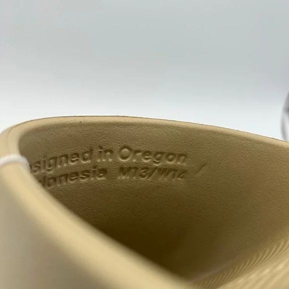 Nike Calm Slide Mens 13 Womens 14 Khaki Tan Slip On Sandals FD4116-201 - Picture 9 of 10